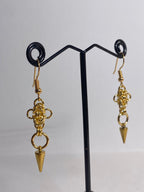 Gold Micromaille Spike Earrings